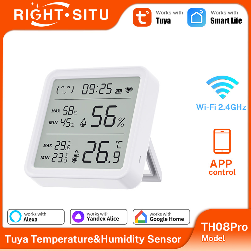 Temperature Humidity Sensor - Tuya WiFi-Thermometer-Hygrometer mit Hintergrundbeleuchtung, Temperatur- und